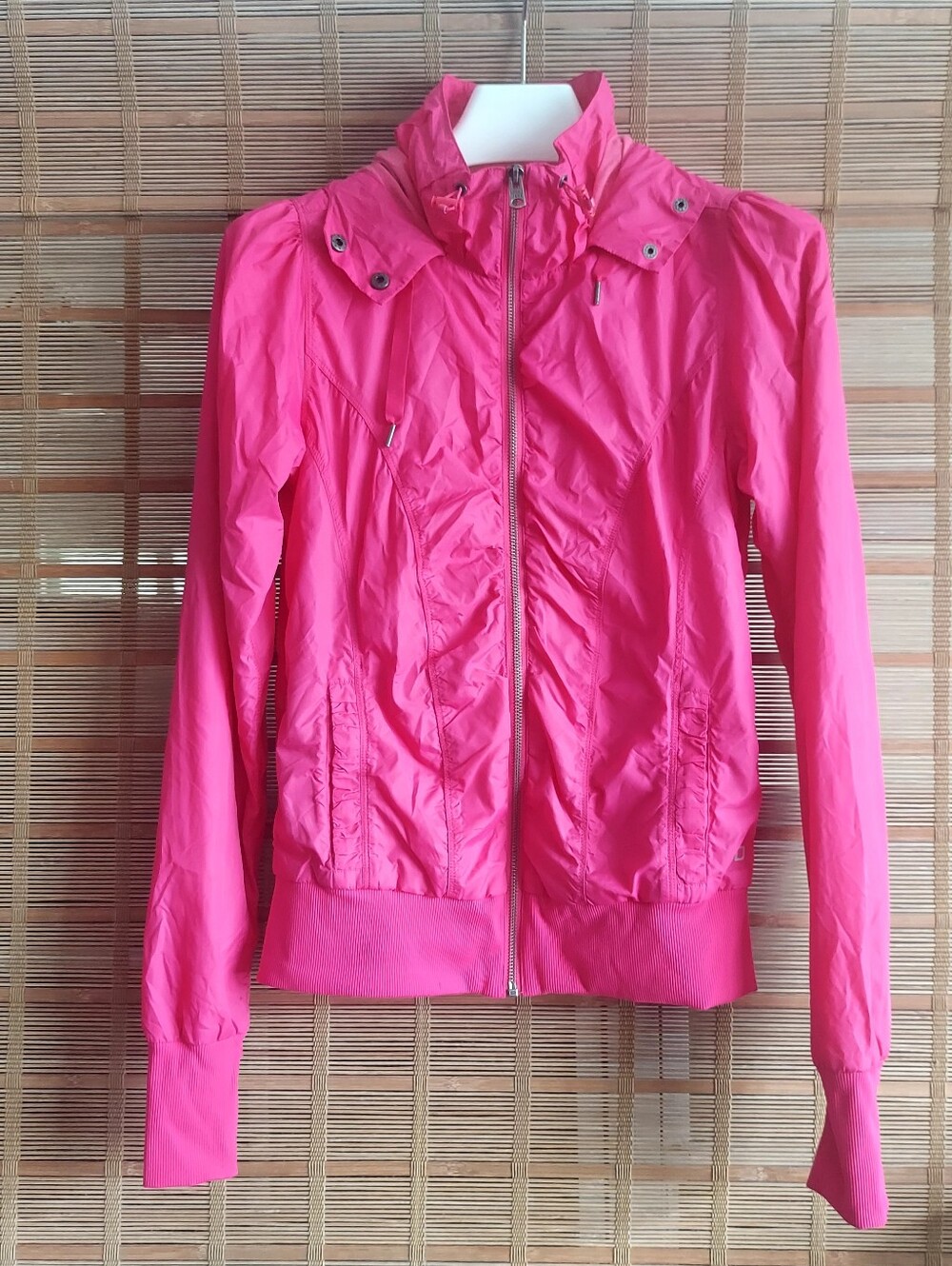 Lorna Jane Bright Pink Lightweight Zip Bomber Jacket
